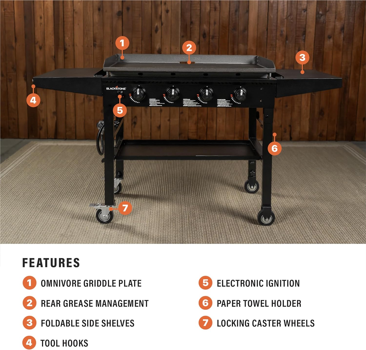 Blackstone 4 Burner Liquid Propane Outdoor Griddle Black
