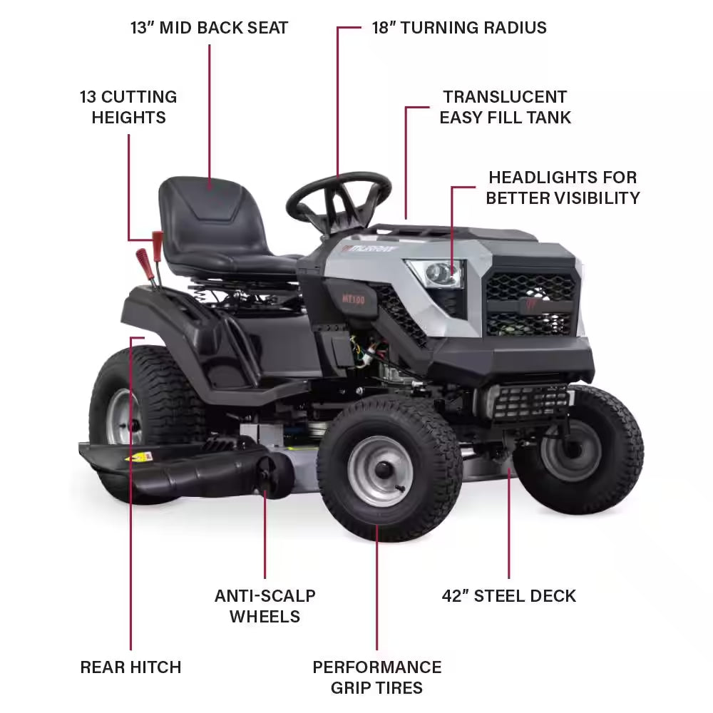 Murray MT100 106.7 cm Gas Manual Riding Lawn Tractor Mower