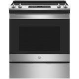GE 30 Inch Wide 5.3 Cu. Ft. Slide In Electric Range with Dual Element Baking and Two Power Burners